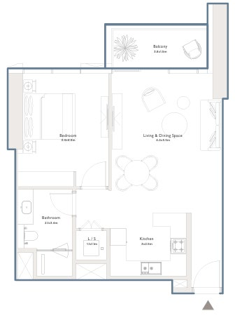 1 Bedroom floorplan