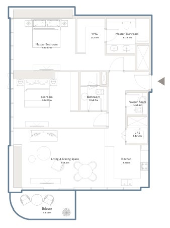 2 Bedroom floorplan